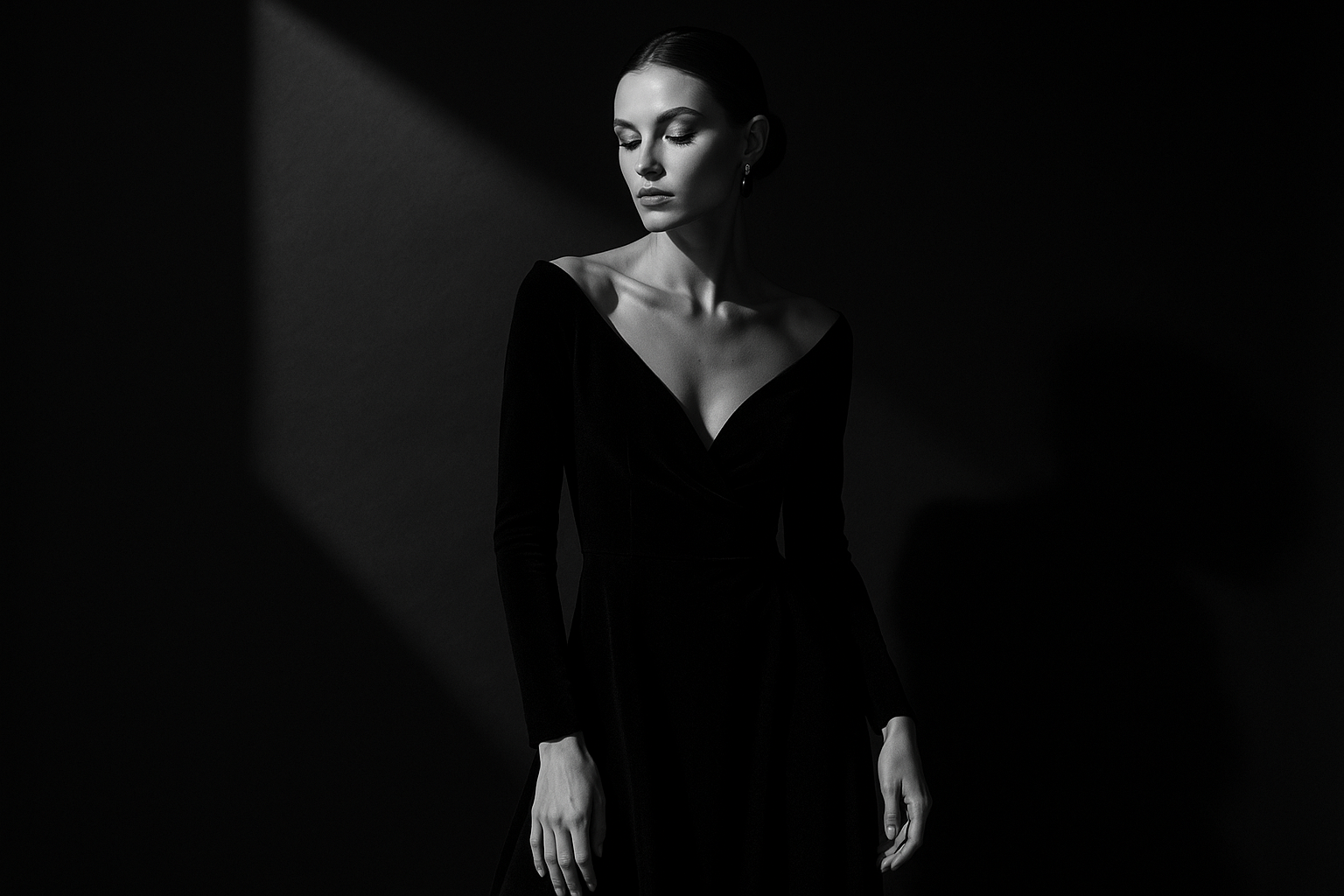 create editorial picture with black color sheme