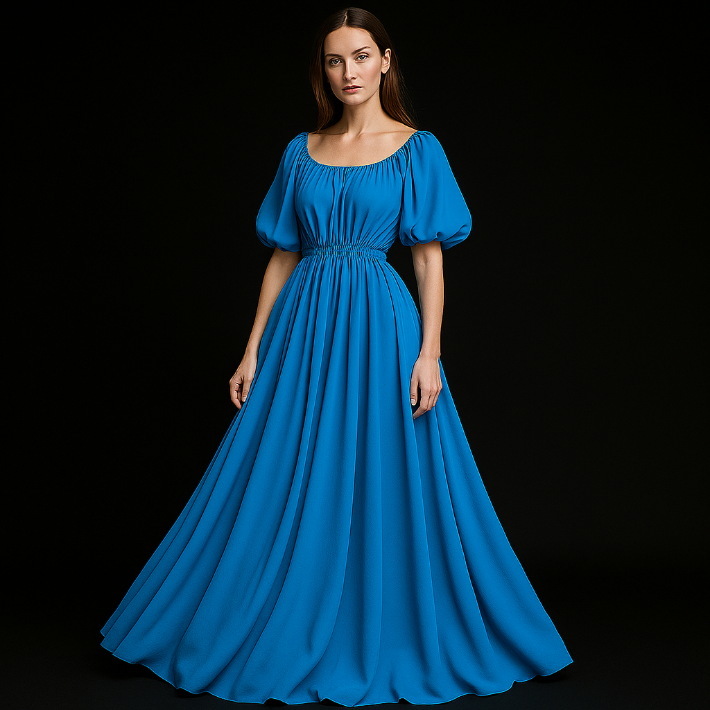 Women's Roman Slit Pleated Midi Dress