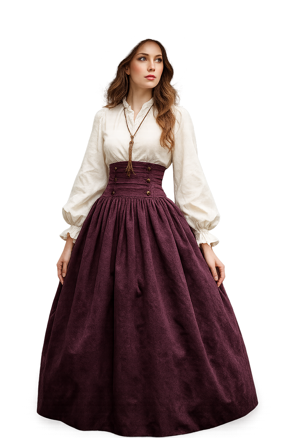 Renaissance Pleated Maxi Corset Skirt