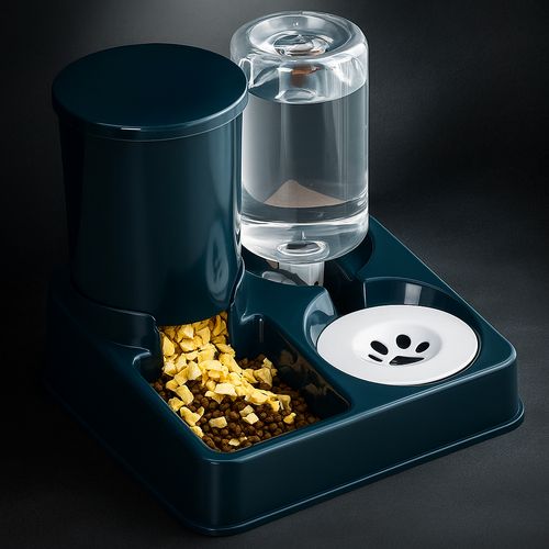 2-in-1 Tilted Automatic Pet Feeder and Water Dispenser