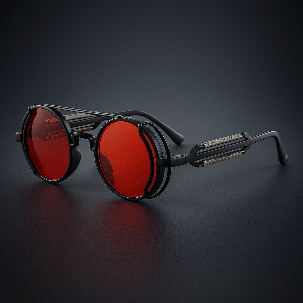 Classic Gothic Steampunk Sunglasses Luxury Brand Designer High Quality Men and Women Retro Round Pc Frame Sunglasses