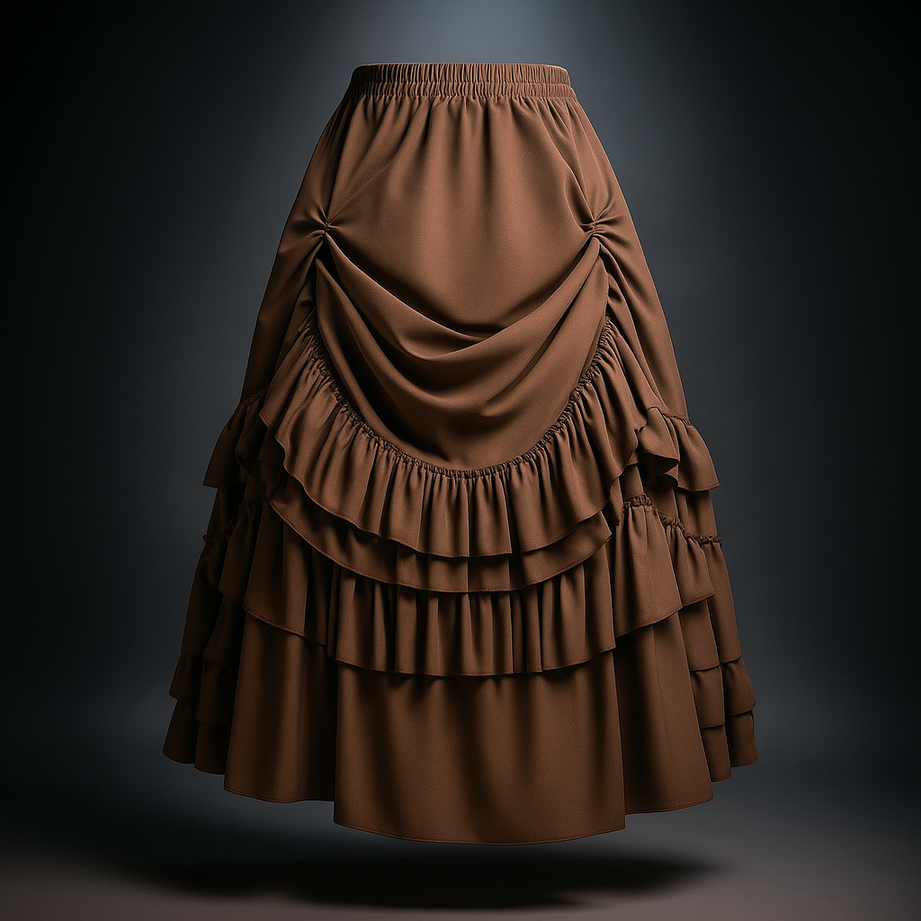 Vintage Steampunk Corset Skirt with Satin and Lace