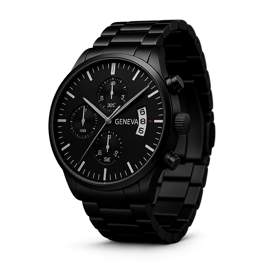 Men's Stainless Steel Quartz Watch Jewelry Set
