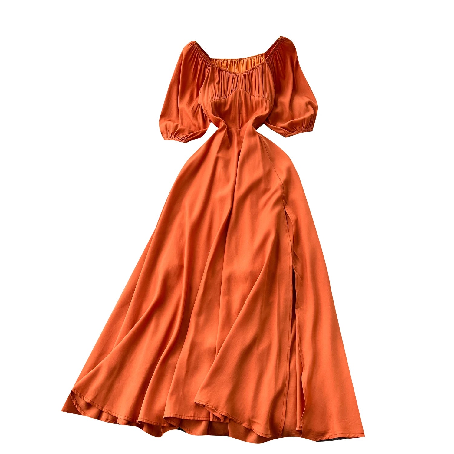 Women's Roman Slit Pleated Midi Dress