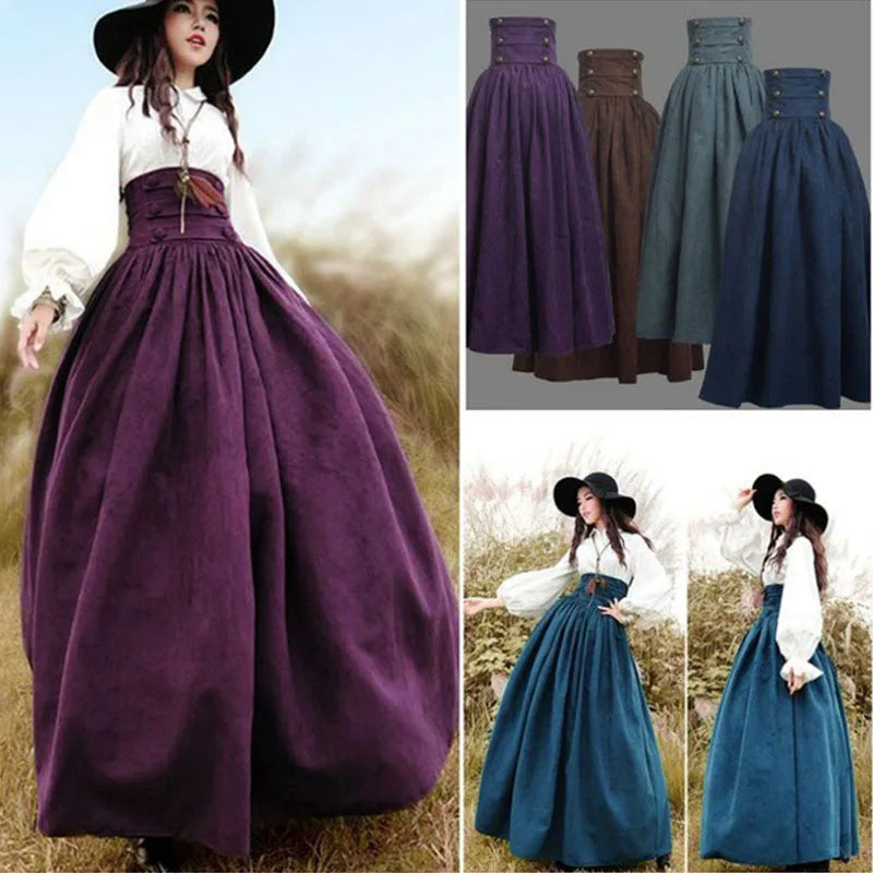 Renaissance Pleated Maxi Corset Skirt