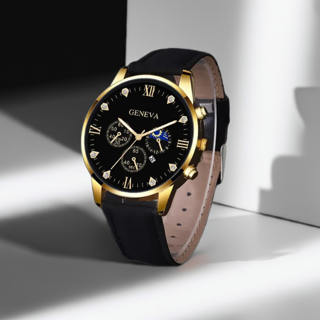 Men's Luxury Quartz Watch and Bracelet Set