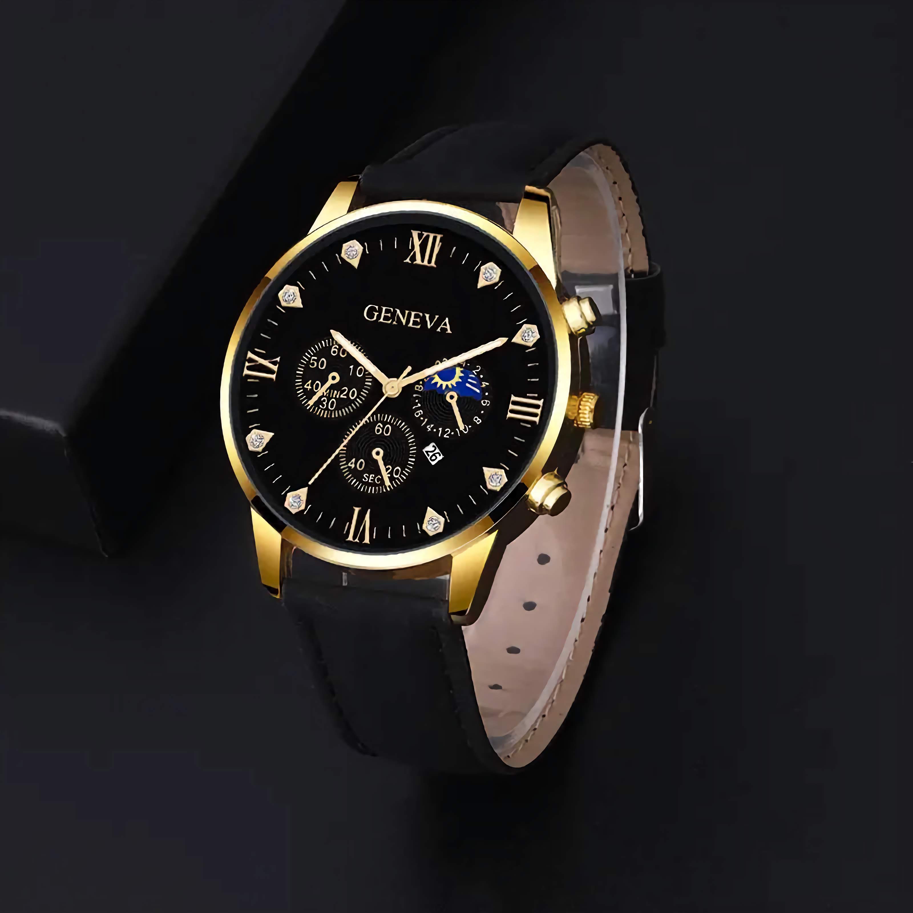 Men's Luxury Quartz Watch and Bracelet Set
