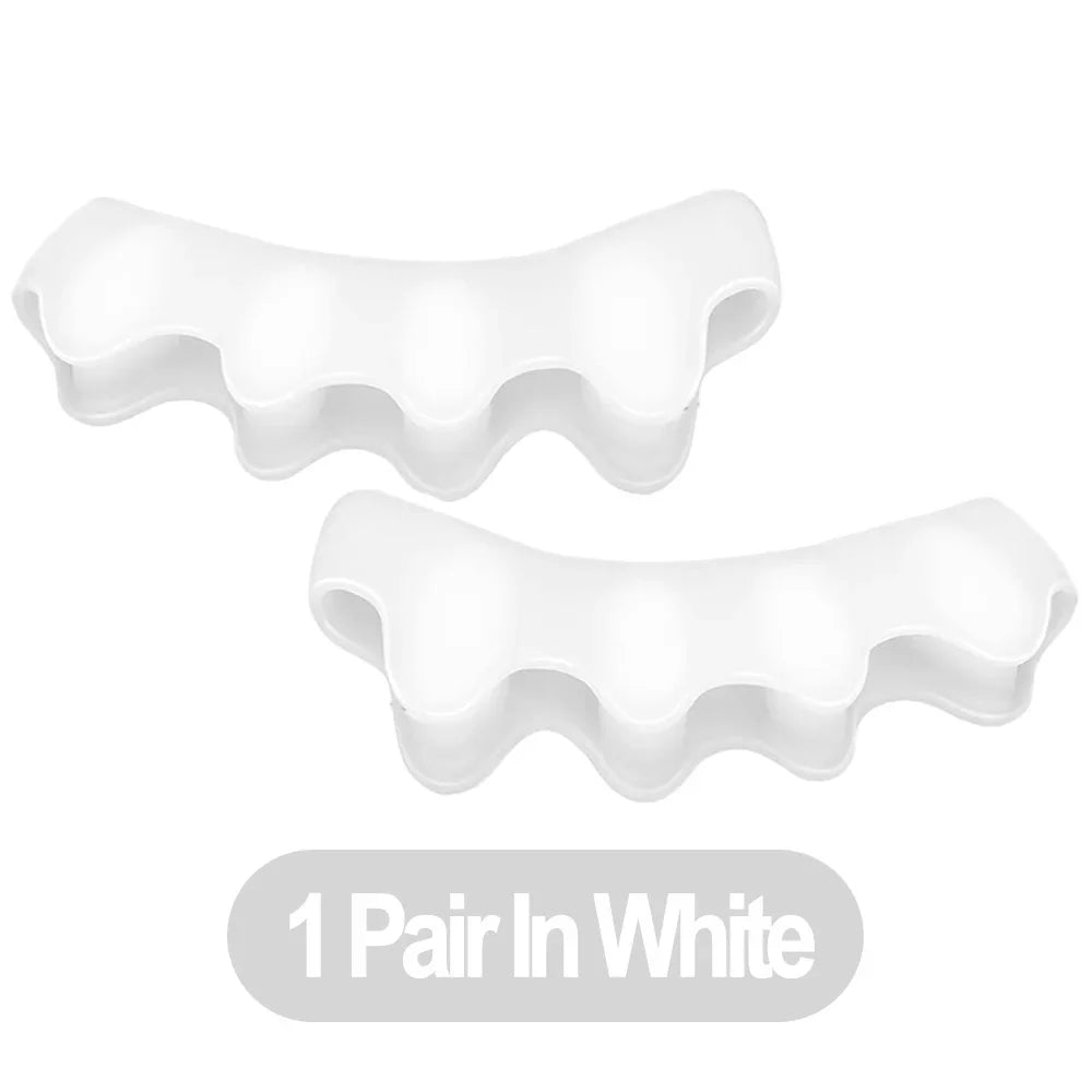 Toe Separators for Bunion and Plantar Fasciitis Relief 1 Pair White