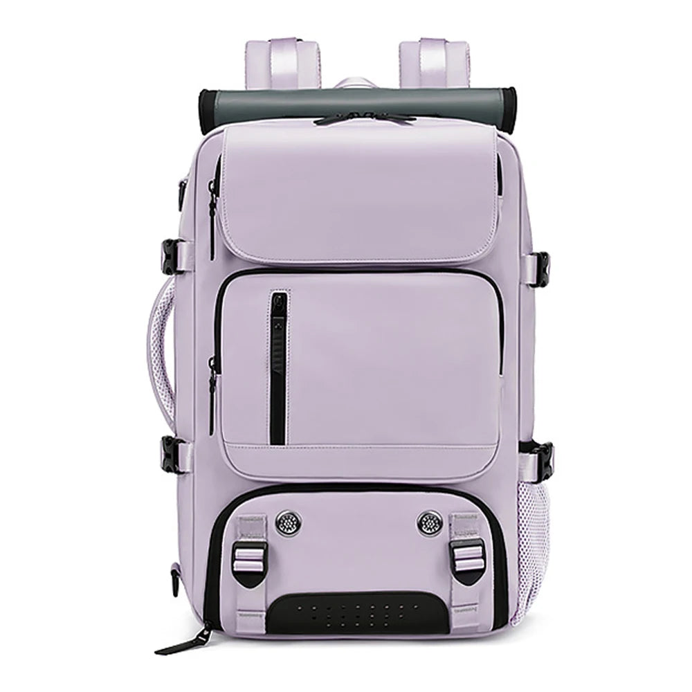 Large Travel Backpack with USB Charging and Shoe Compartment Light Purple8102