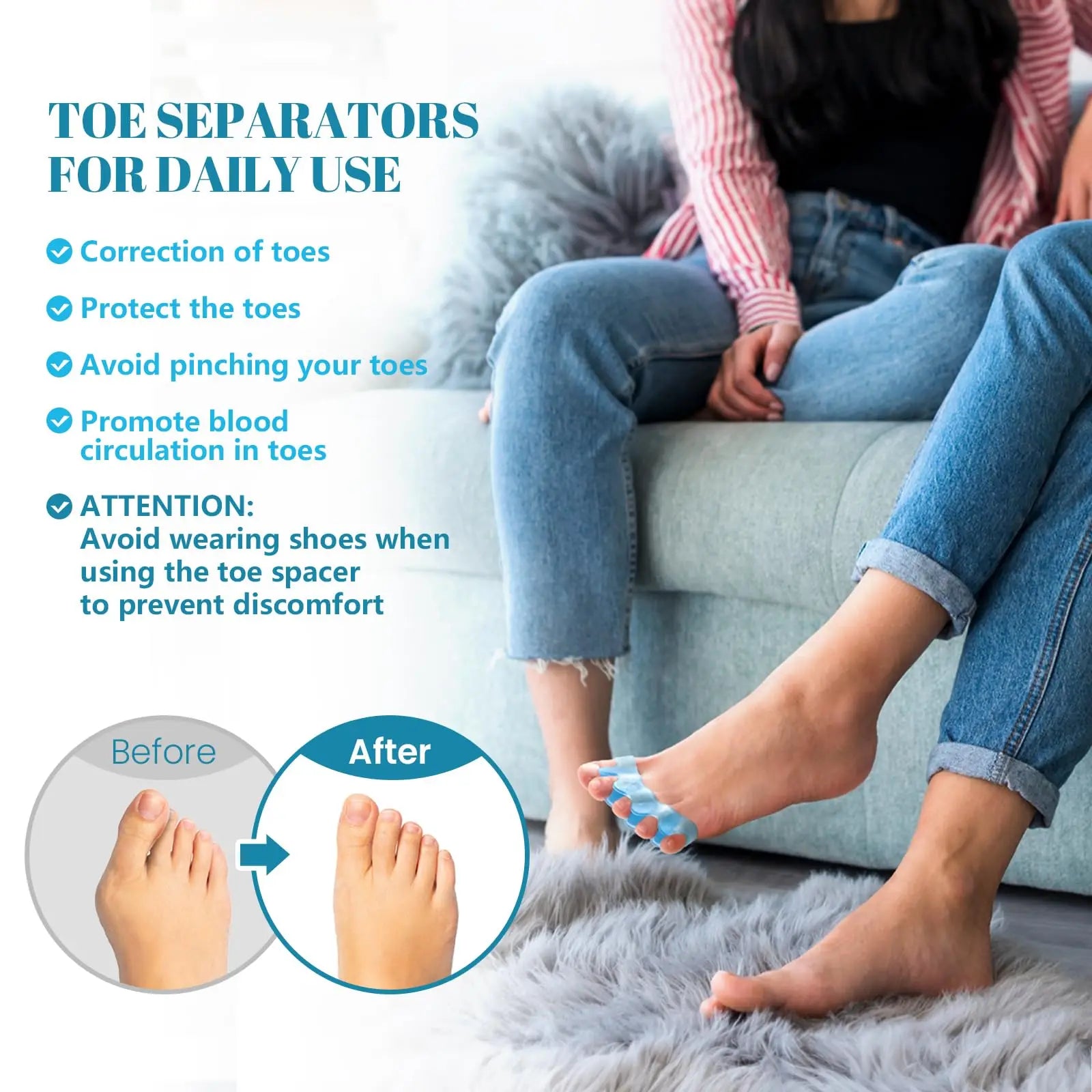 Toe Separators for Bunion and Plantar Fasciitis Relief