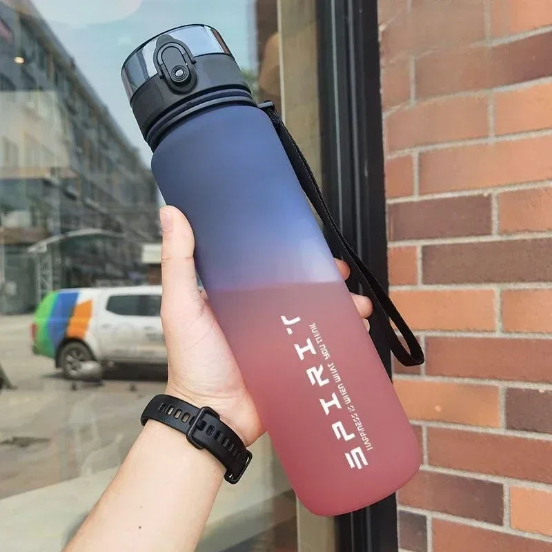 Large Capacity Sports Water Bottle with Leak-Proof Lid blue red