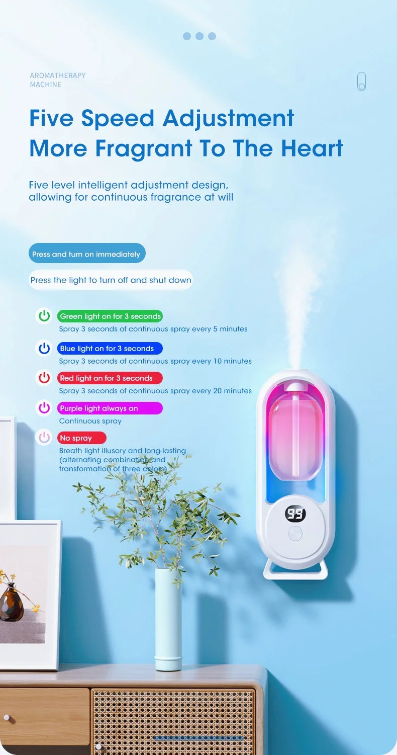 Smart essential oil diffuser, color luminous aromatherapy machine, car bedroom living room office aromatherapy machine
