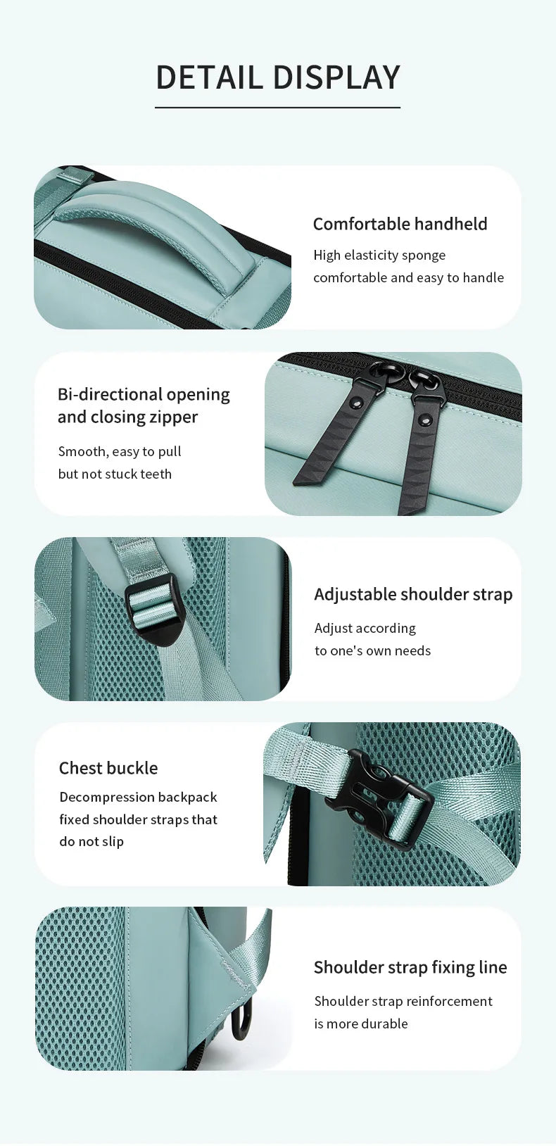 Large Travel Backpack with USB Charging and Shoe Compartment