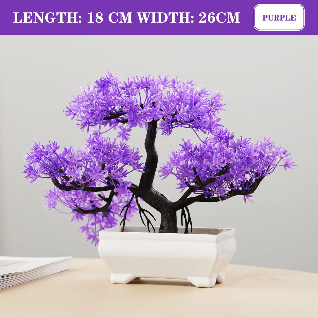 Artificial Plants Bonsai Small Tree Simulation Pot Plants Fake Flowers Table Potted Ornaments for Hotel Garden Home Decor planta PJ28-02 with pot