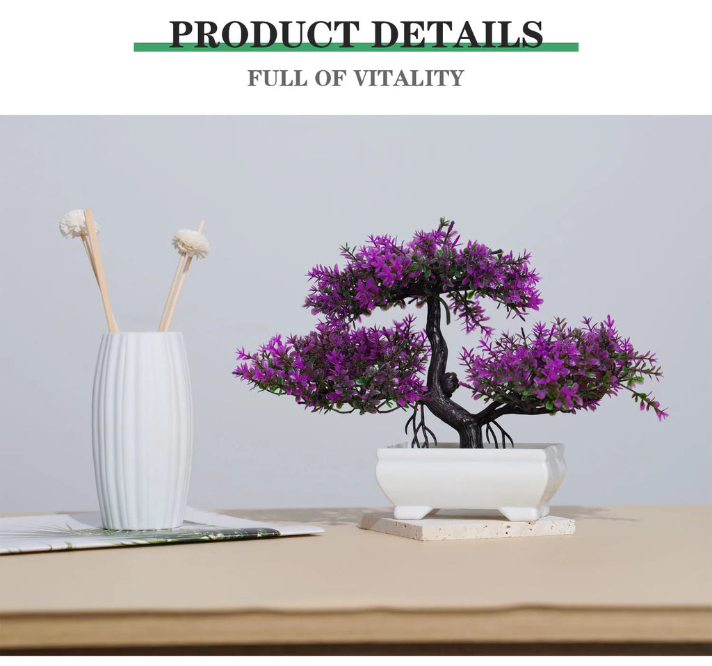 Artificial Plants Bonsai Small Tree Simulation Pot Plants Fake Flowers Table Potted Ornaments for Hotel Garden Home Decor planta