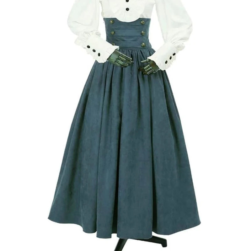 Renaissance Pleated Maxi Corset Skirt