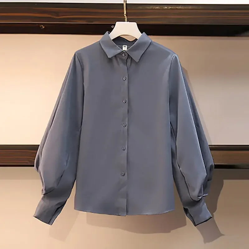 Women's Fashion Shirt and A-Line Dress Two-Piece Set blue shirt