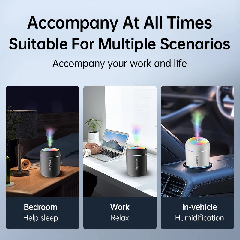 Mini USB Aroma Diffuser Humidifier with LED Lights