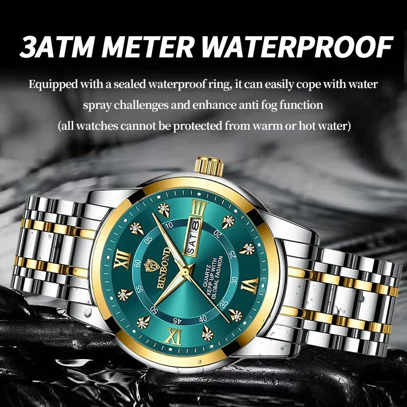 Fashion Quartz Wristwatch Gold Diamond Men Luxury Watch Automatic