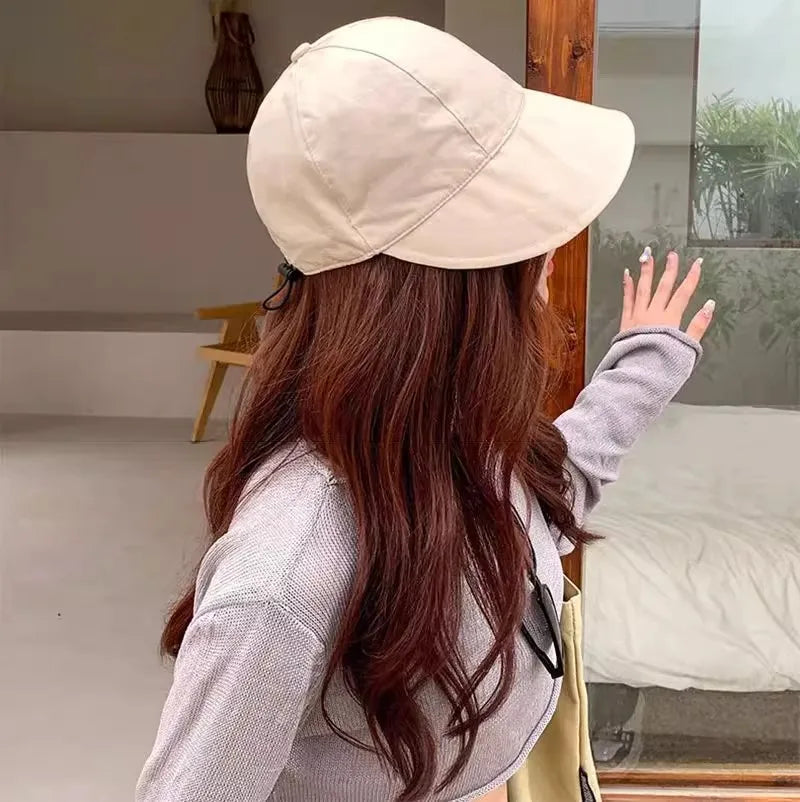 Women's Foldable Sunhat Summer Outdoor Beach Fisherman Hat Sunscreen UV Protection Cap Adjustable Cotton Wide Brim Bucket Caps