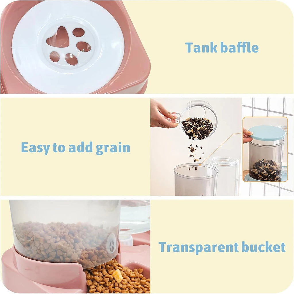 2-in-1 Tilted Automatic Pet Feeder and Water Dispenser