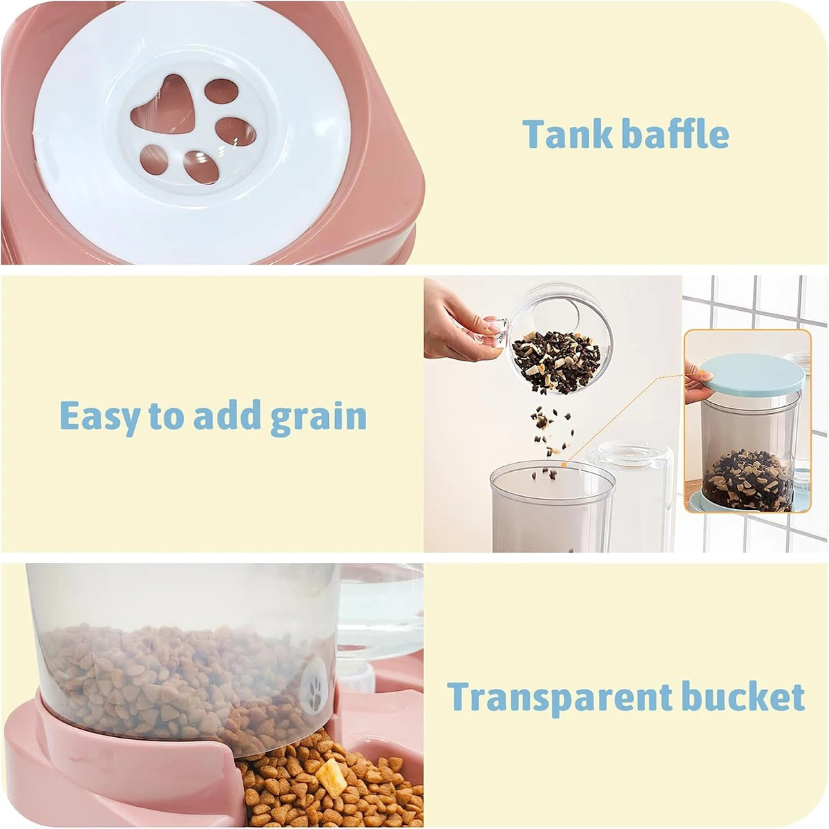 2-in-1 Tilted Automatic Pet Feeder and Water Dispenser