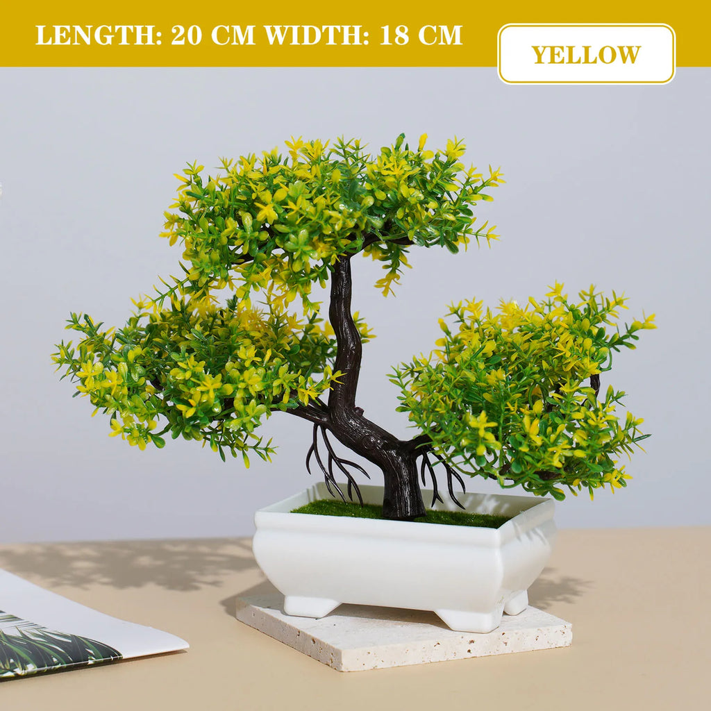 Artificial Plants Bonsai Small Tree Simulation Pot Plants Fake Flowers Table Potted Ornaments for Hotel Garden Home Decor planta PJ31-04 with pot