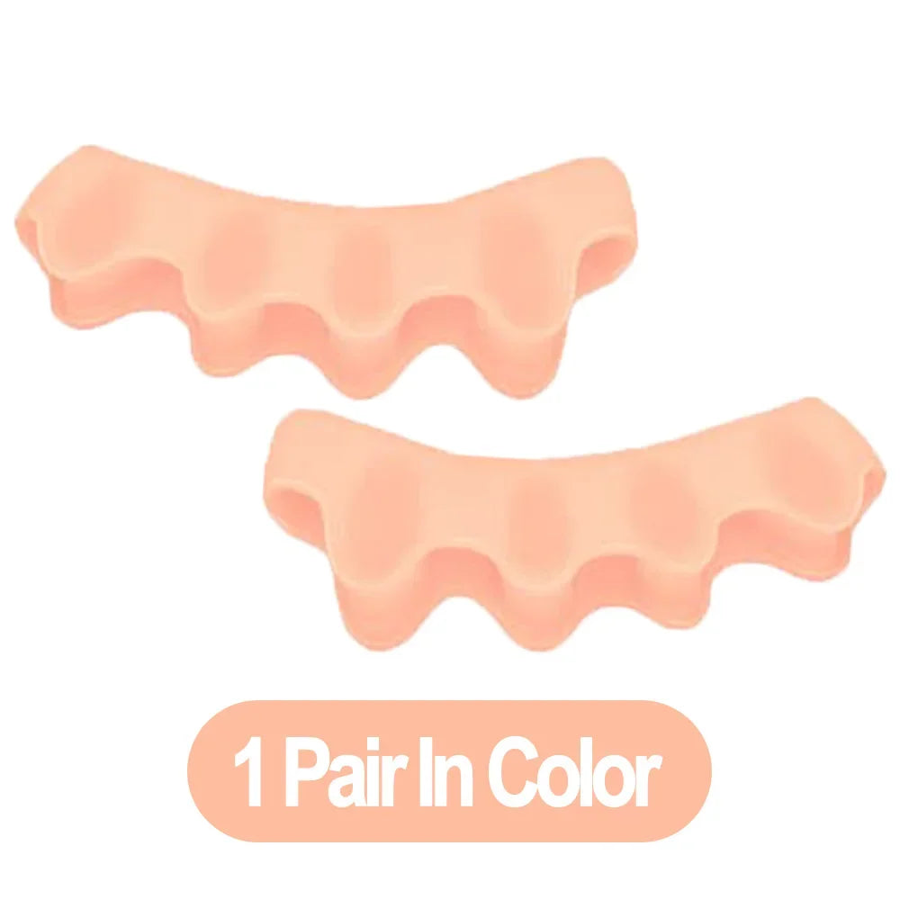 Toe Separators for Bunion and Plantar Fasciitis Relief 1 Pair Skin Color
