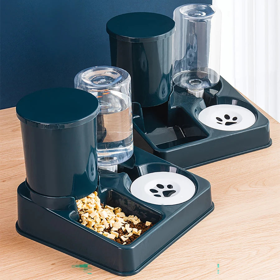 2-in-1 Tilted Automatic Pet Feeder and Water Dispenser