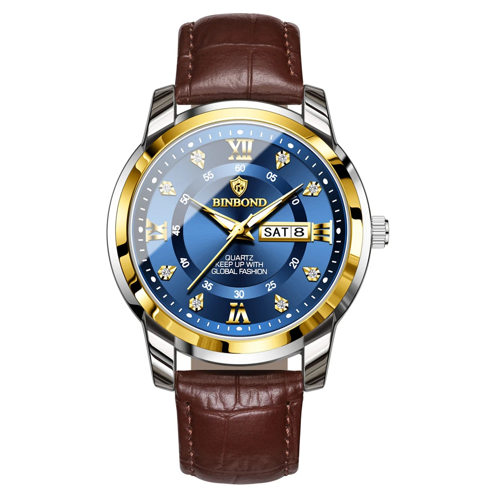 Fashion Quartz Wristwatch Gold Diamond Men Luxury Watch Automatic