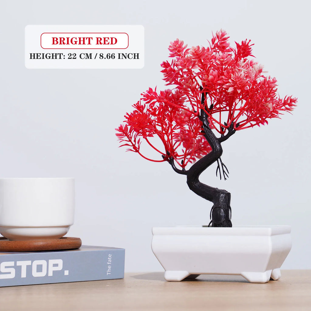Artificial Plants Bonsai Small Tree Simulation Pot Plants Fake Flowers Table Potted Ornaments for Hotel Garden Home Decor planta PJ29-08 with pot