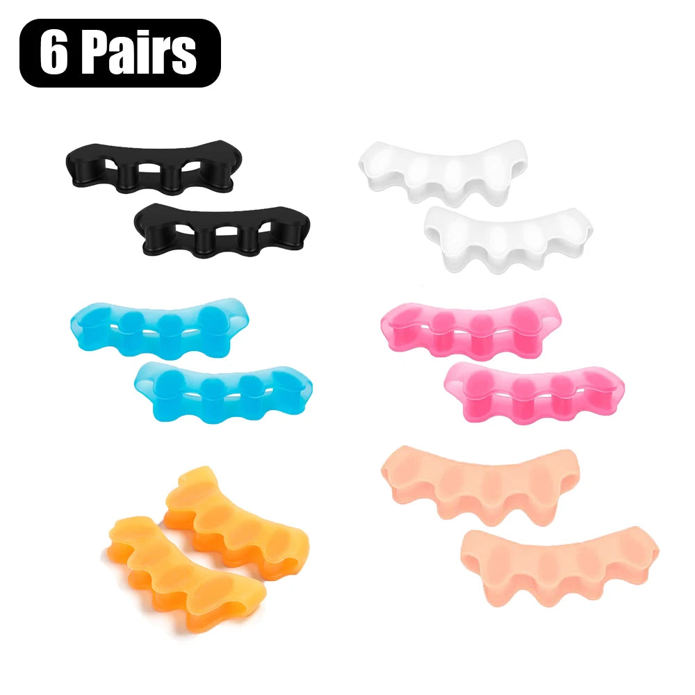 Toe Separators for Bunion and Plantar Fasciitis Relief 6 Pairs