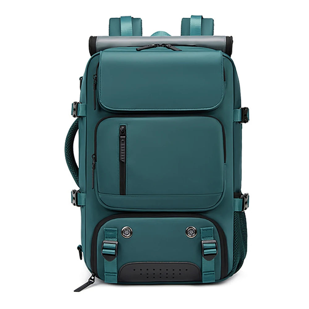 Large Travel Backpack with USB Charging and Shoe Compartment Dark Green8102