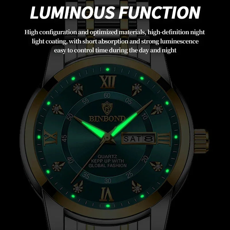 Fashion Quartz Wristwatch Gold Diamond Men Luxury Watch Automatic