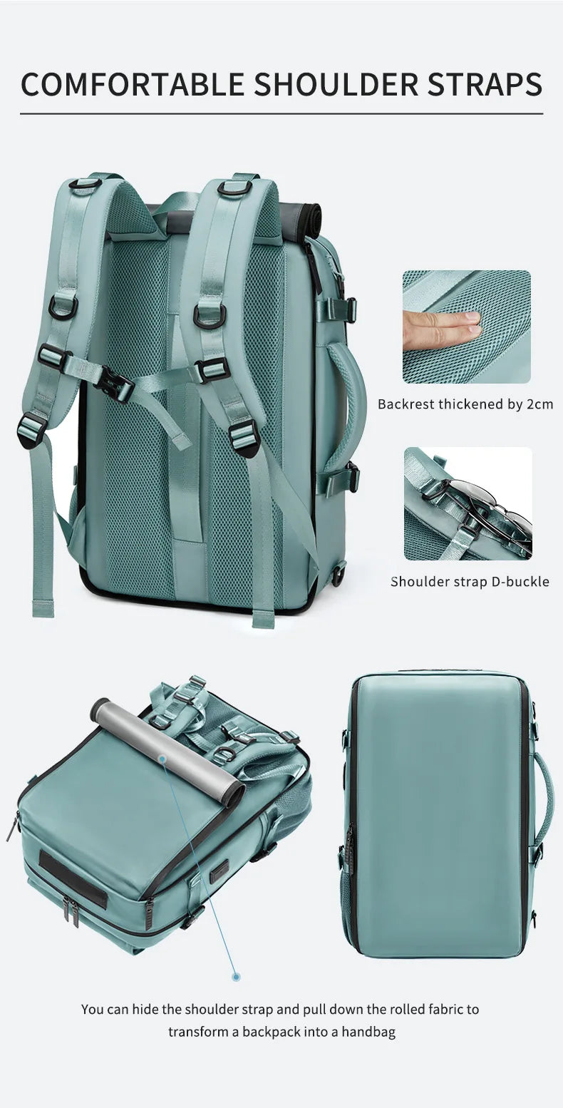Large Travel Backpack with USB Charging and Shoe Compartment