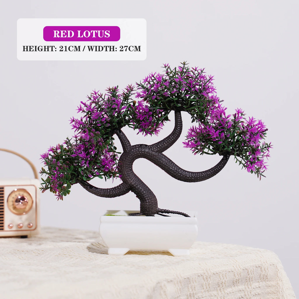 Artificial Plants Bonsai Small Tree Simulation Pot Plants Fake Flowers Table Potted Ornaments for Hotel Garden Home Decor planta PJ33-02 with pot