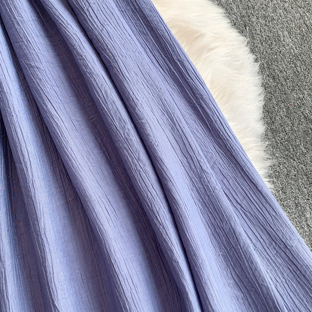 Elegant Pleated One Shoulder Dress - Women's Waist Cinching Line Long Dress