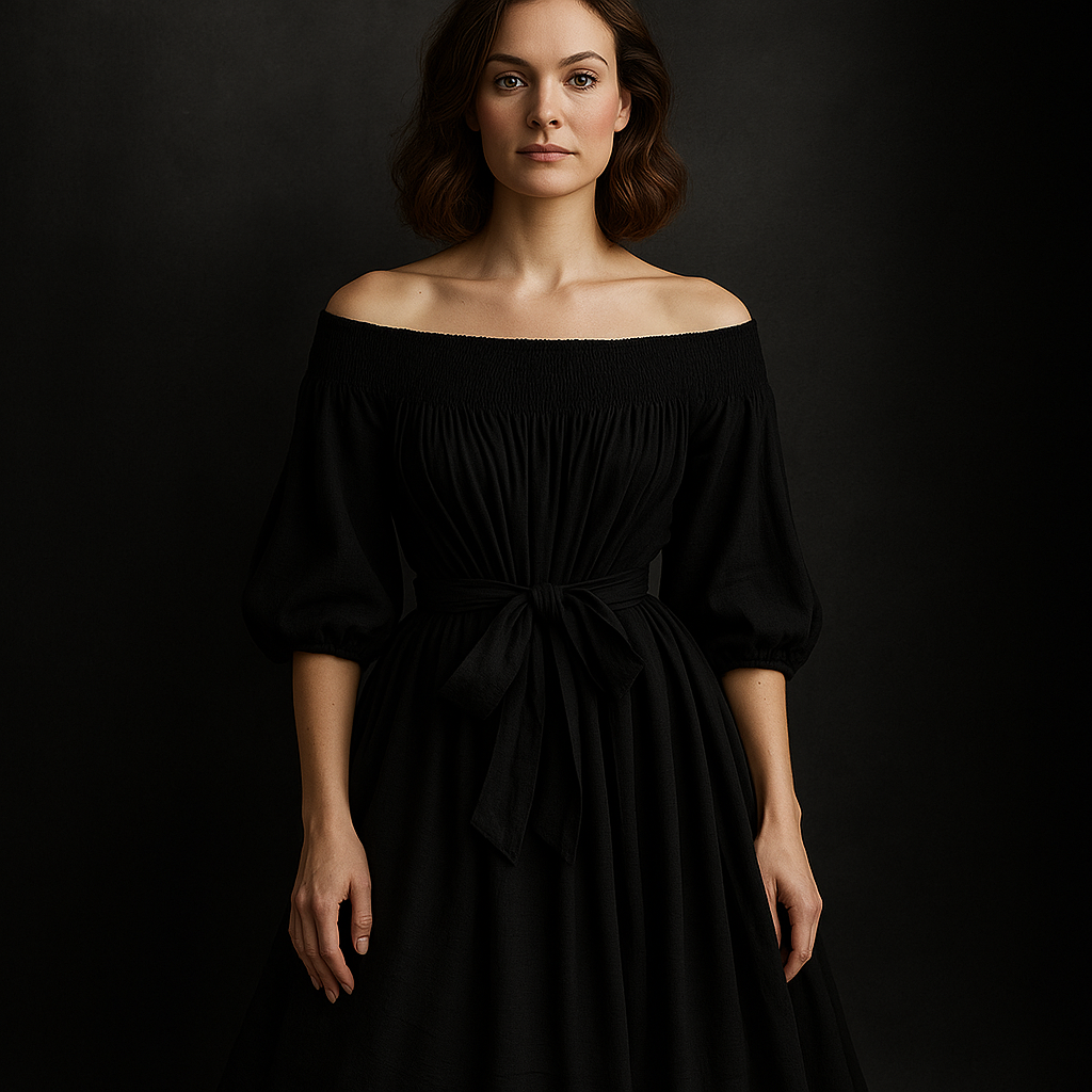 Elegant Pleated One Shoulder Dress - Women's Waist Cinching Line Long Dress