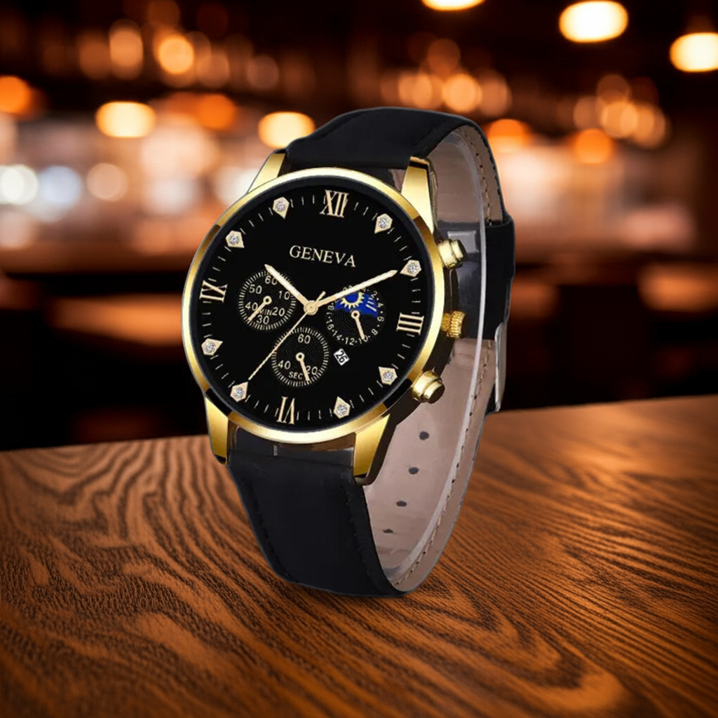 Men's Luxury Quartz Watch and Bracelet Set