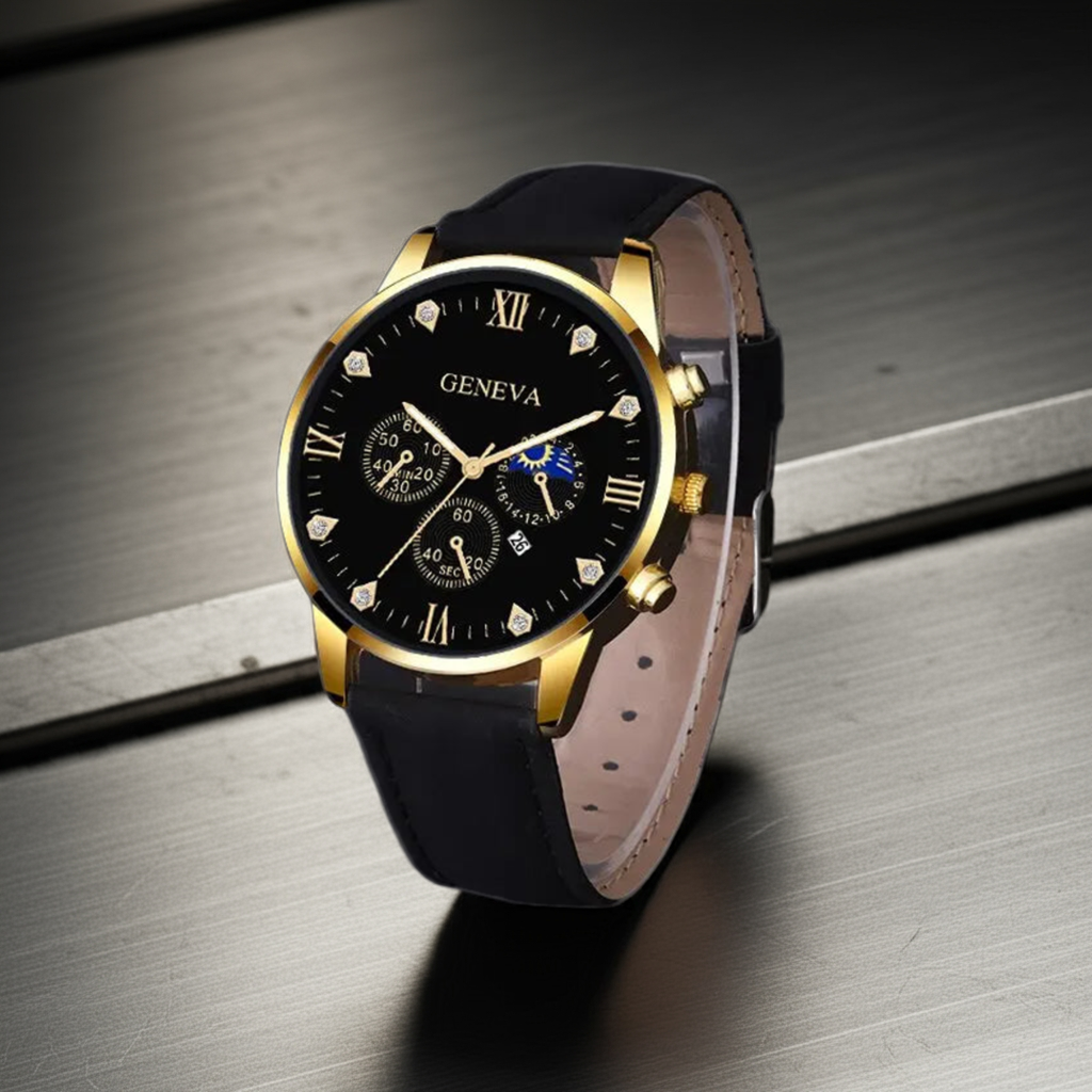 Men's Luxury Quartz Watch and Bracelet Set