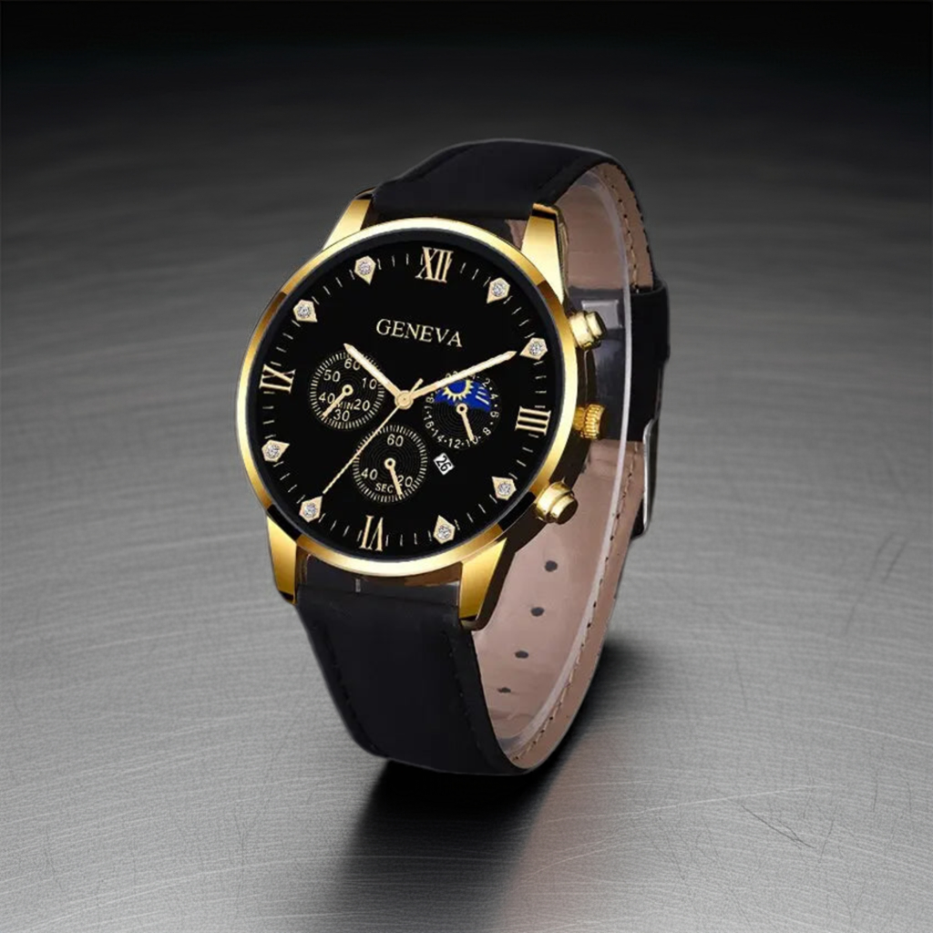 Men's Luxury Quartz Watch and Bracelet Set