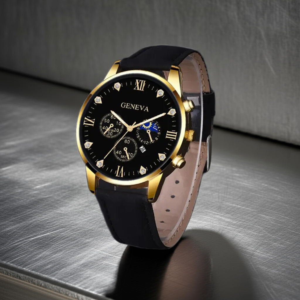 Men's Luxury Quartz Watch and Bracelet Set